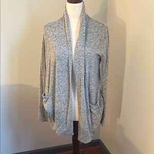LOFT Gray Open Front Cardigan Sweater
